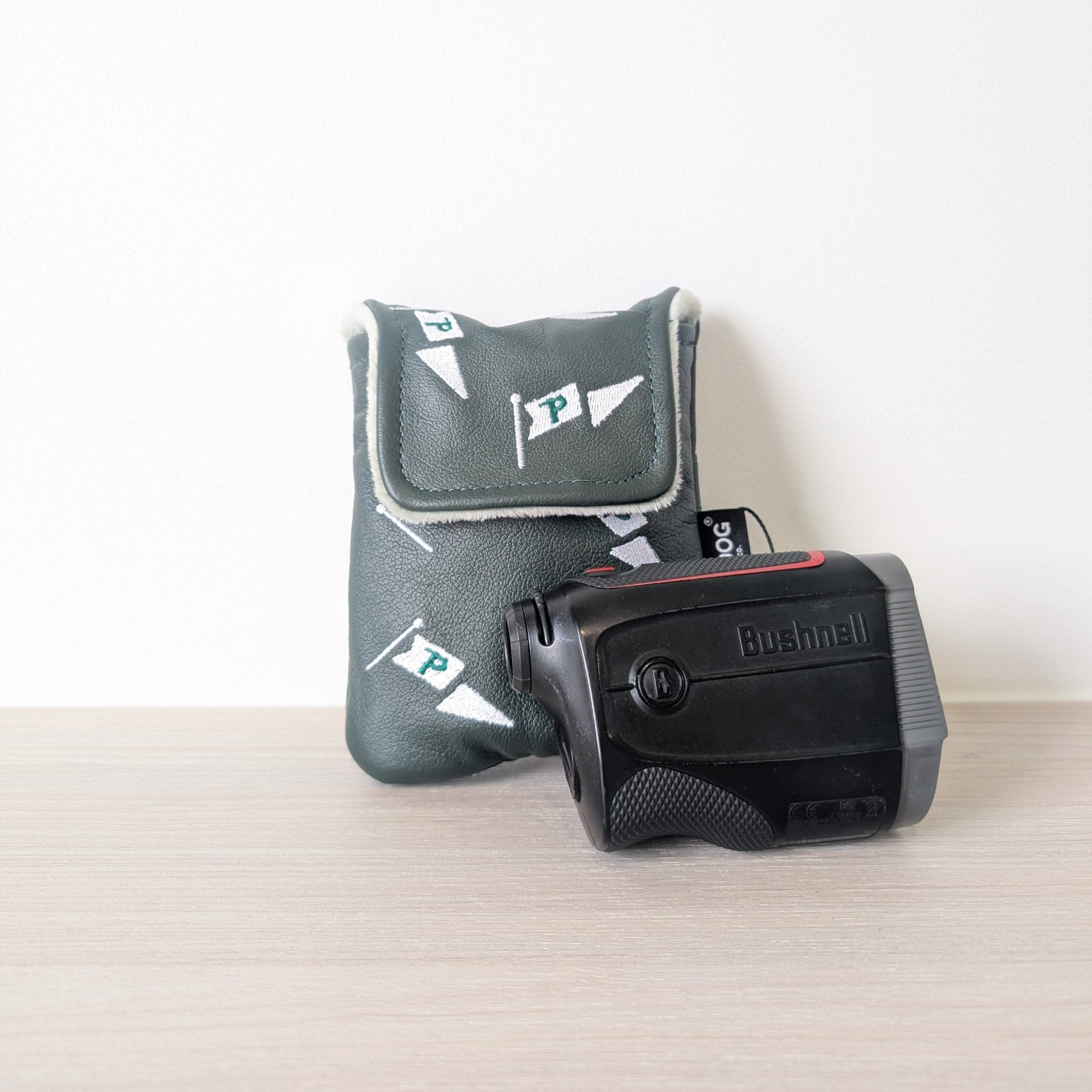 Leather Rangefinder Pouch - Green - Three Putt Par