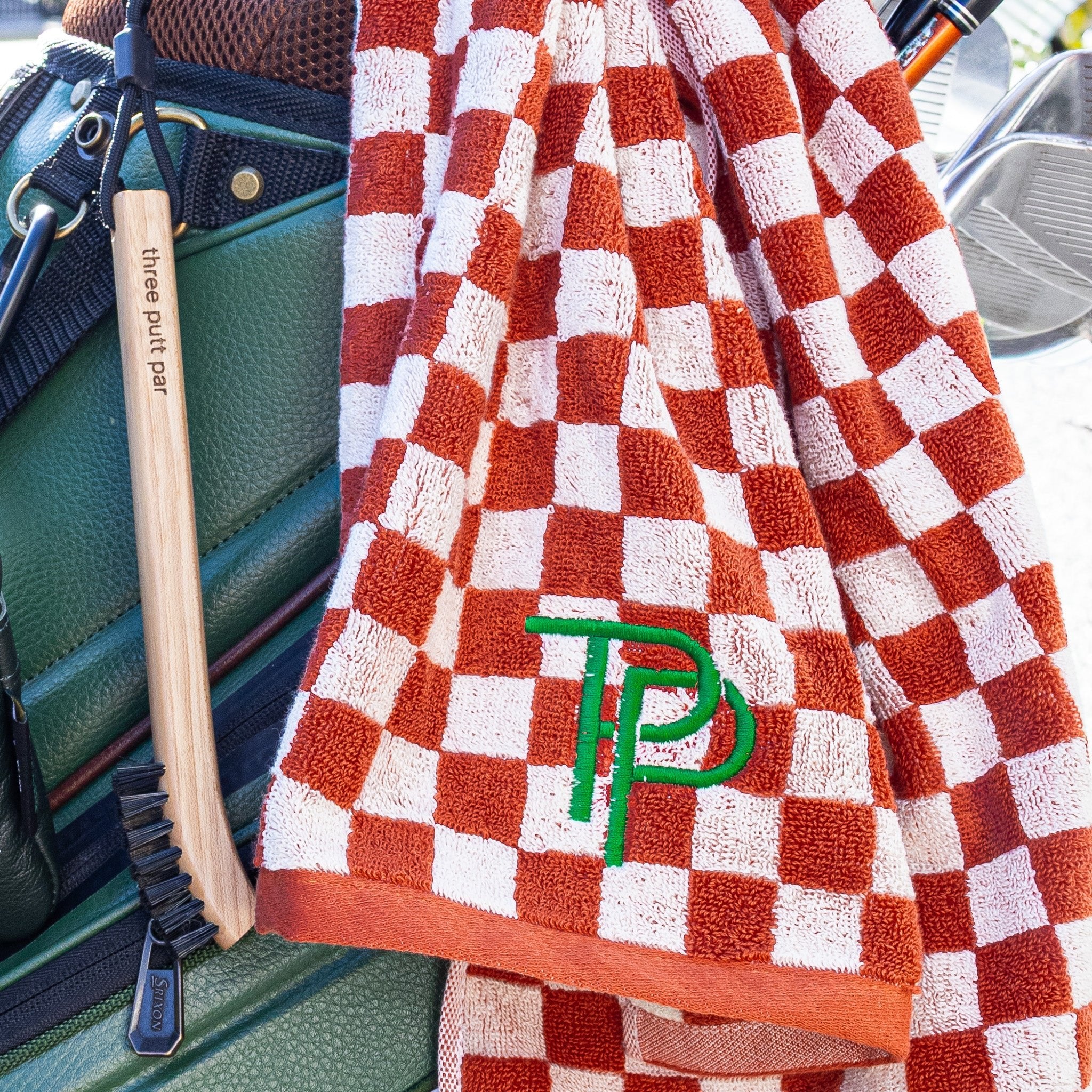 Checkered Towel - Clay - Three Putt Par